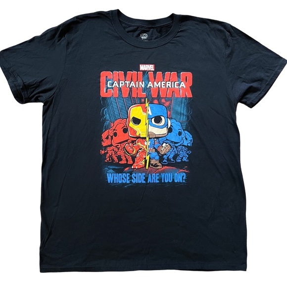 Captain America Civil War Pop Tee | Funko Marvel Graphic Shirt | Size L - Picture 1 of 4